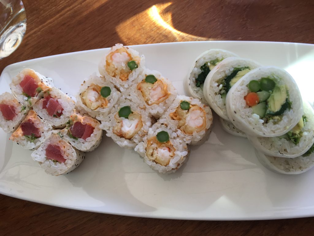 Veggie rolls at Nobu Malibu