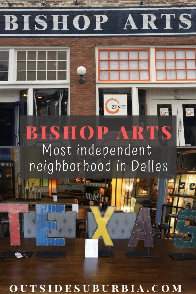 Located in the heart of North Oak Cliff, don't miss a visit to Bishop Arts District in Dallas. Stop at the famous Emporium Pies, many cool art galleries and stores. #OutsideSuburbia #CoolThingsTodoDallas #BishopArtsDistrict #EmporiumPiesDallas