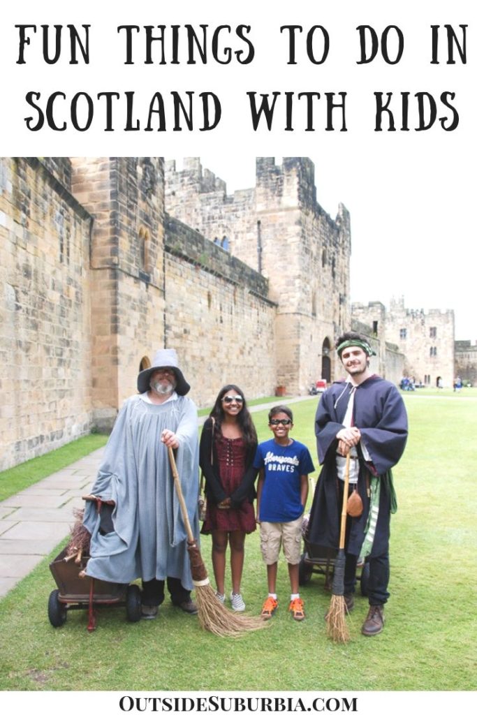 Planning a trip to Scotland? See this post for all the top things to do in Edinburgh and beyond - Kilts, Hogwarts Academy, Loch Ness Monster : Things to do in Scotland with Kids #Edinburgh #Scotland #TopThingsTodo #Scotlandwithkids #OutsideSuburbia #ScotlandItinerary