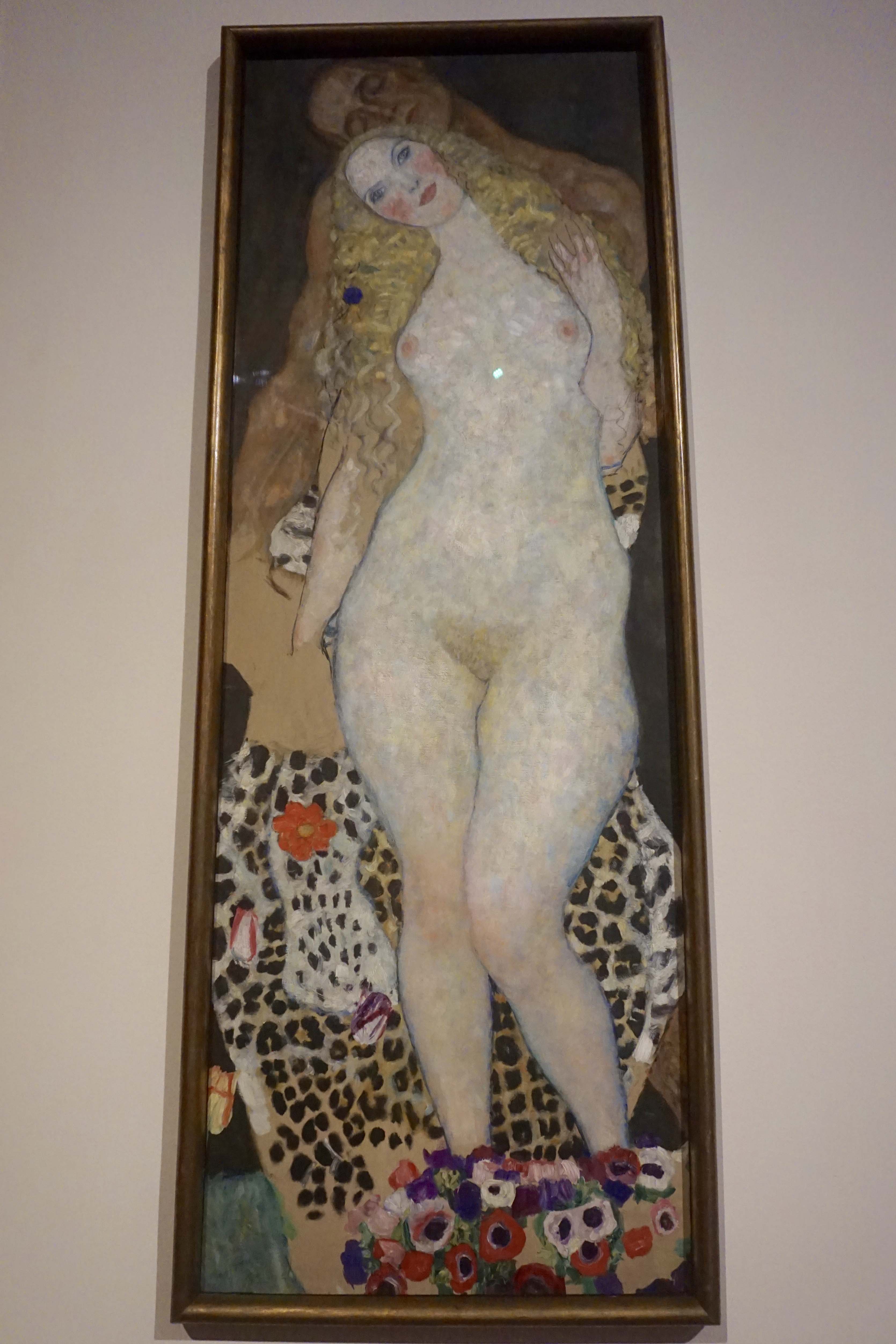 Adam and Eve, unfinished painting by Klimt at Belvedere Vienna 