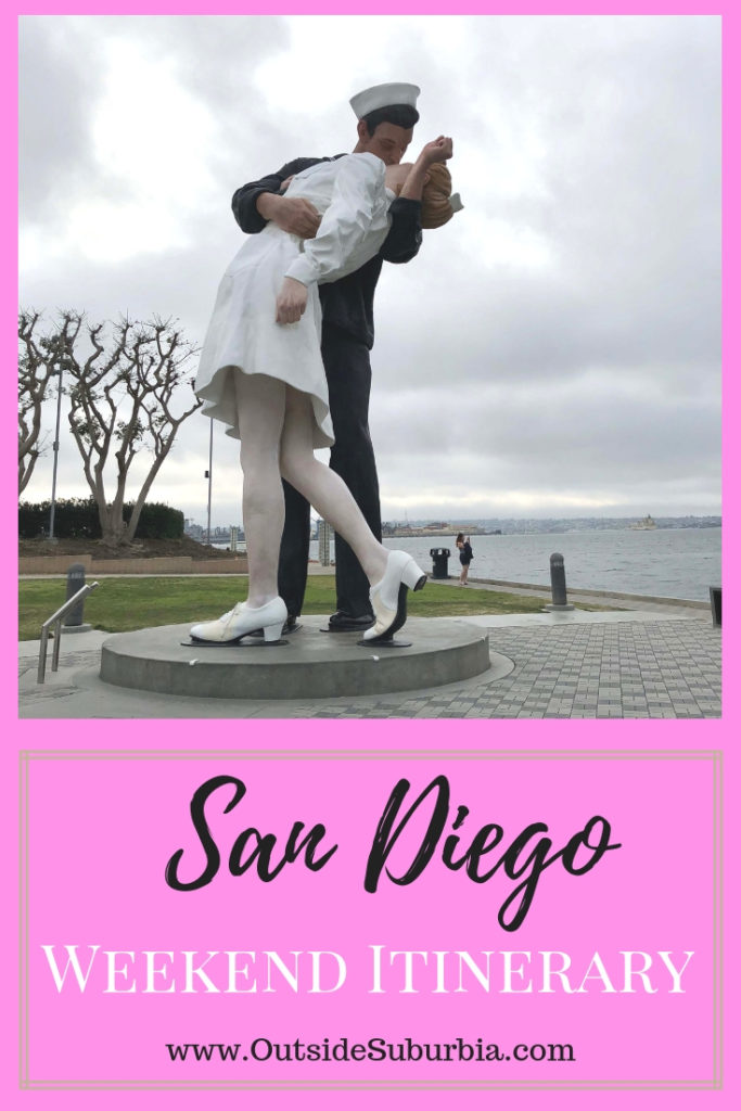 Visit zoo and museums in Balboa park, stop by Embarcadero, drive to La Jolla for a day and see the Flowerfields in Carlsbad : San Diego weekend itinerary #OutsideSuburbia #SanDiegoWeekend #3daysinSanDiego