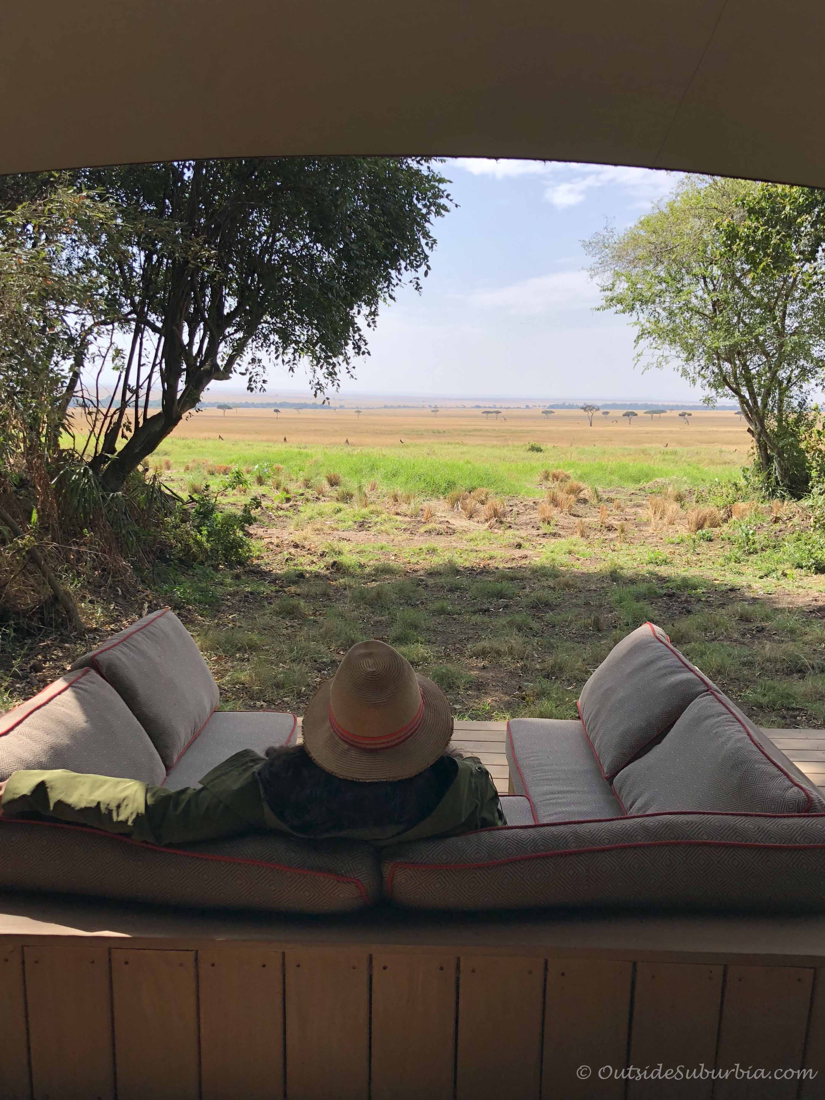 The views from the tent! AndBeyond Bateleur Luxury Safari Camp Masai Mara, Kenya - Photo by Outside Suburbia