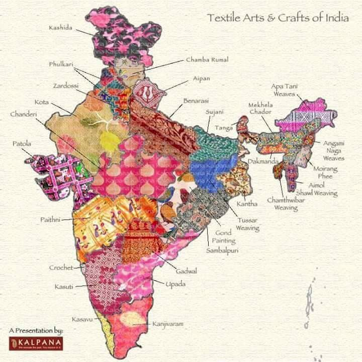 Textiles of India | Saree Weaves of India | India craft map | Indian Weaves | Investment Sarees and Weaves of India