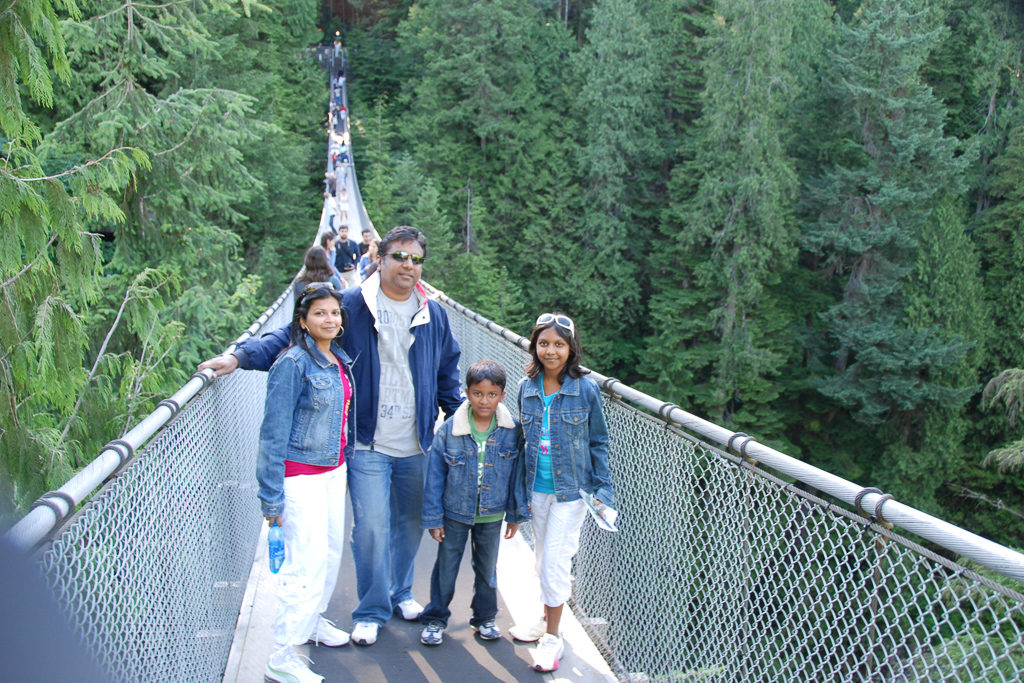 Walk on the Capilano Bridge in Vancouver. One of the fun things to do in with Kids in Vancouver Photo by Outside Suburbia