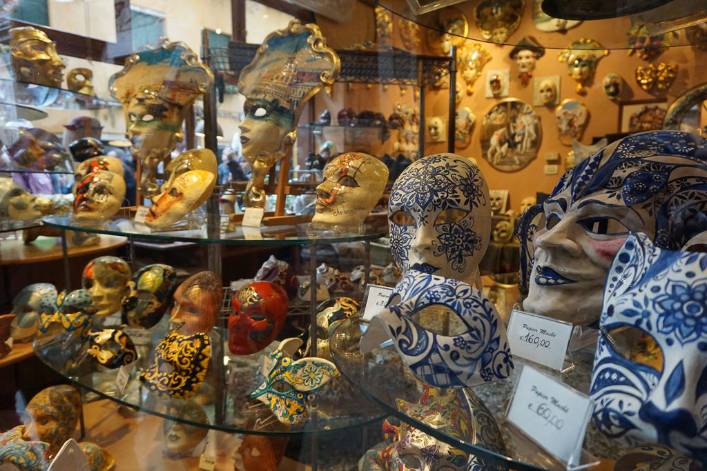 Best Venice Souvenirs. Shop for locally handmade Papier Mache masks, Photo by Outside Suburbia