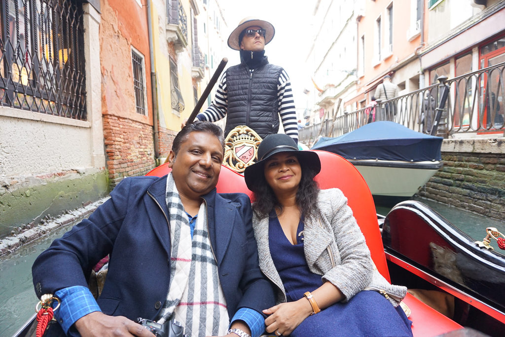 A gondola ride in Venice