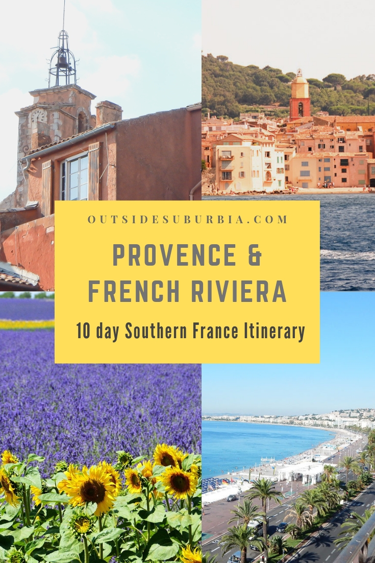 So you have been to Paris a few times but can you really check France off your list if you haven't visited Southern France? See this 10 day Provence and French Riveria Itinerary to plan a trip to see the lavender fields of Provence, the glitz and glamour and the coastal towns of Cote d’Azur. #ProvenceItinerary #FrenchRivieraRoadTrip #SouthernFranceItinerary #OutsideSuburbia #FranceRoadTrip