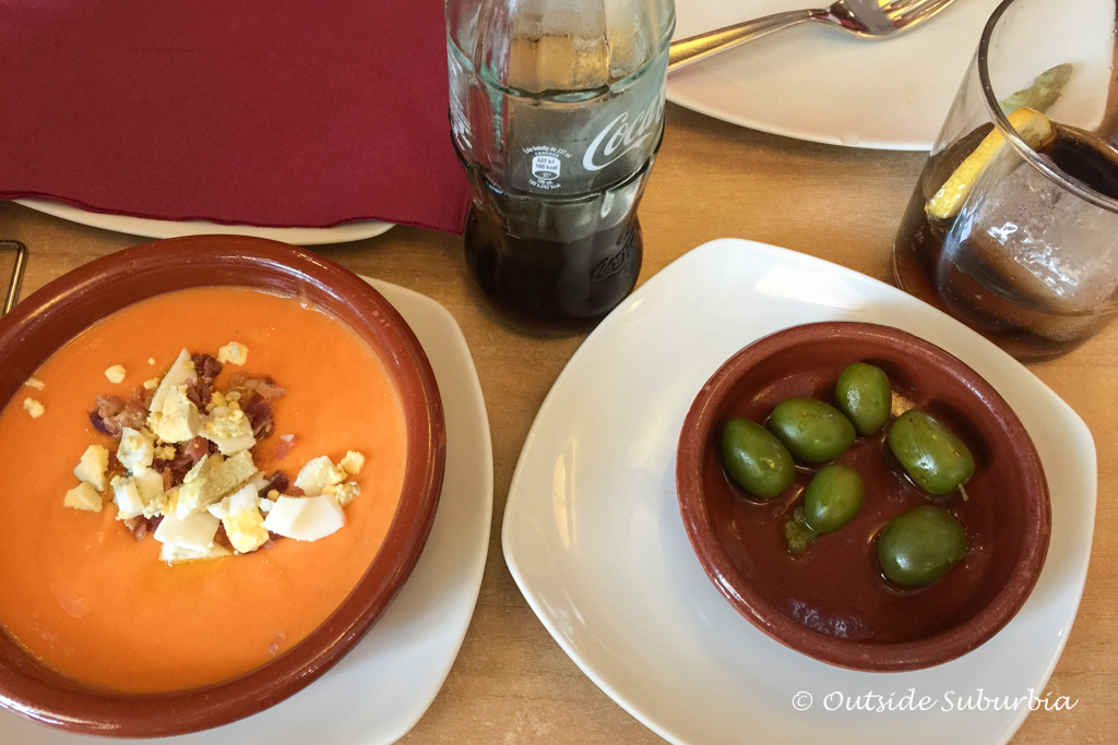 Salmorejo and olives in Cordoba - 10 Spanish Dishes & Drinks you MUST try when visiting Spain | Outside Suburbia