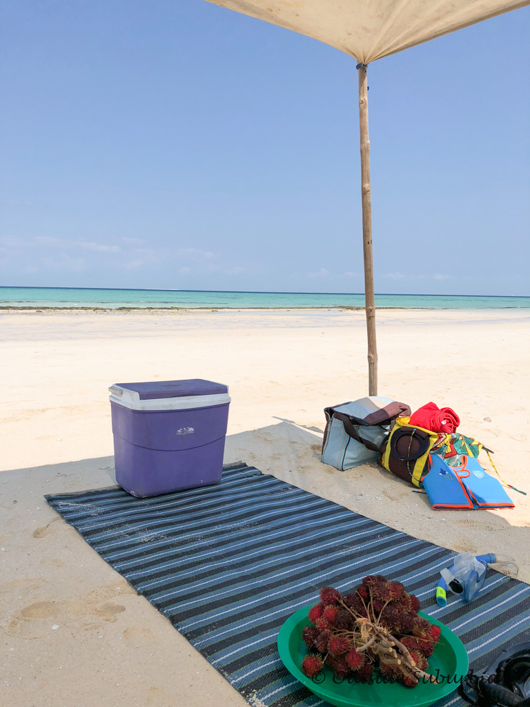 Picnic on the beach in Zanzibar