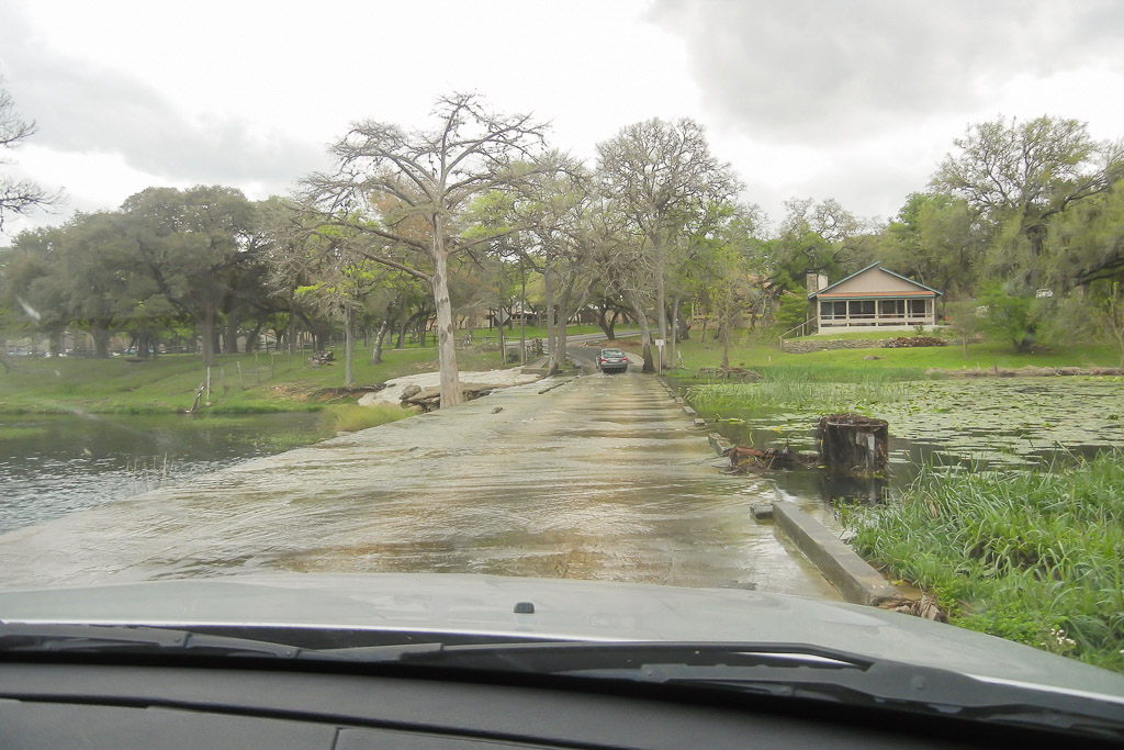 Driving over water in Wimberley, Tx