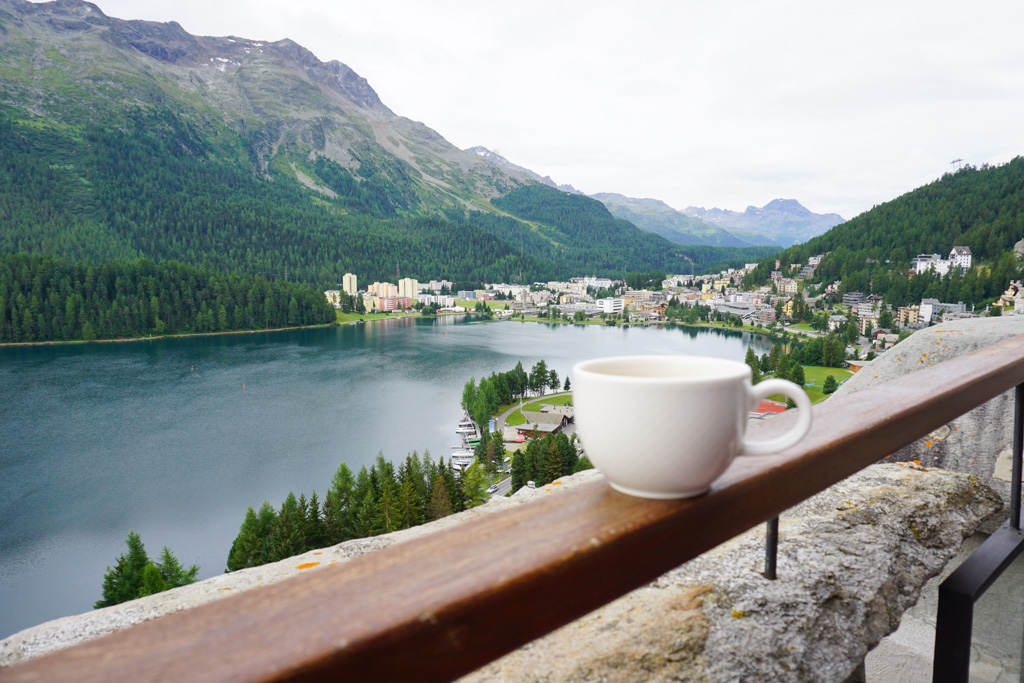 View from our room at Badrutt's Palace Hotel in St.Moritz - Outside Suburbia