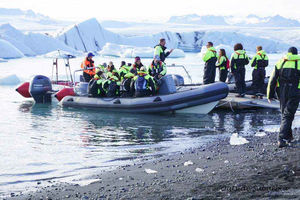 Zodiac boat tour at Jokulsarlon in Iceland - OutsideSuburbia.com