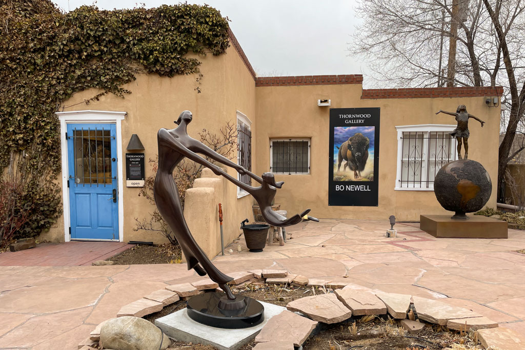 Sculptures at Thornwood Gallery, Canyon Road, Santa Fe