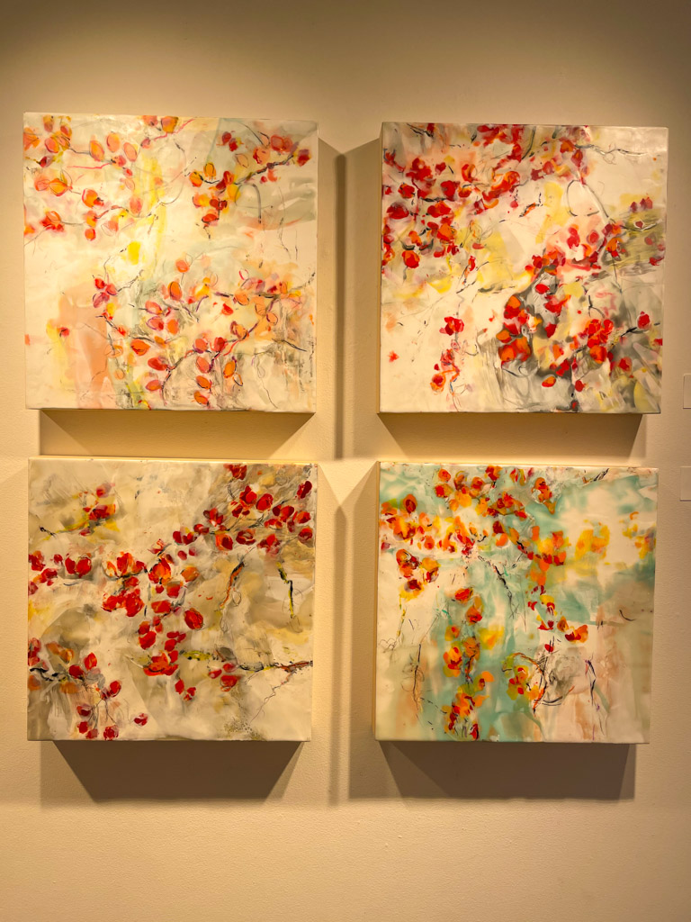 Japanese Garden Encaustic (Hot wax) painting by Martha Rea Baker | Outside Suburbia