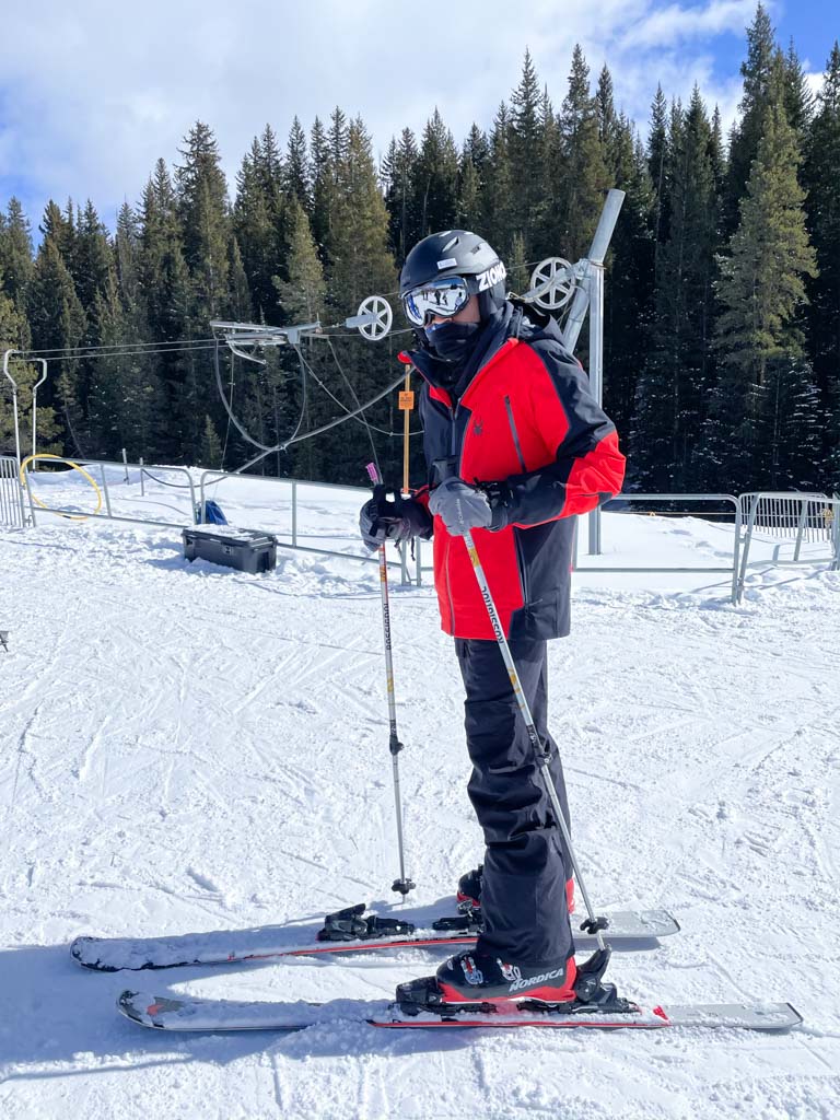 Dharin Chandran at the Ski school in Breck