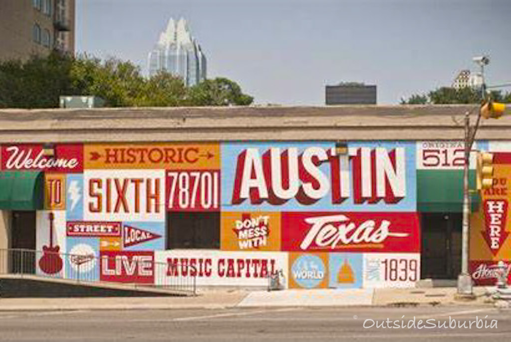 Iconic Sixth street Mural in Austin