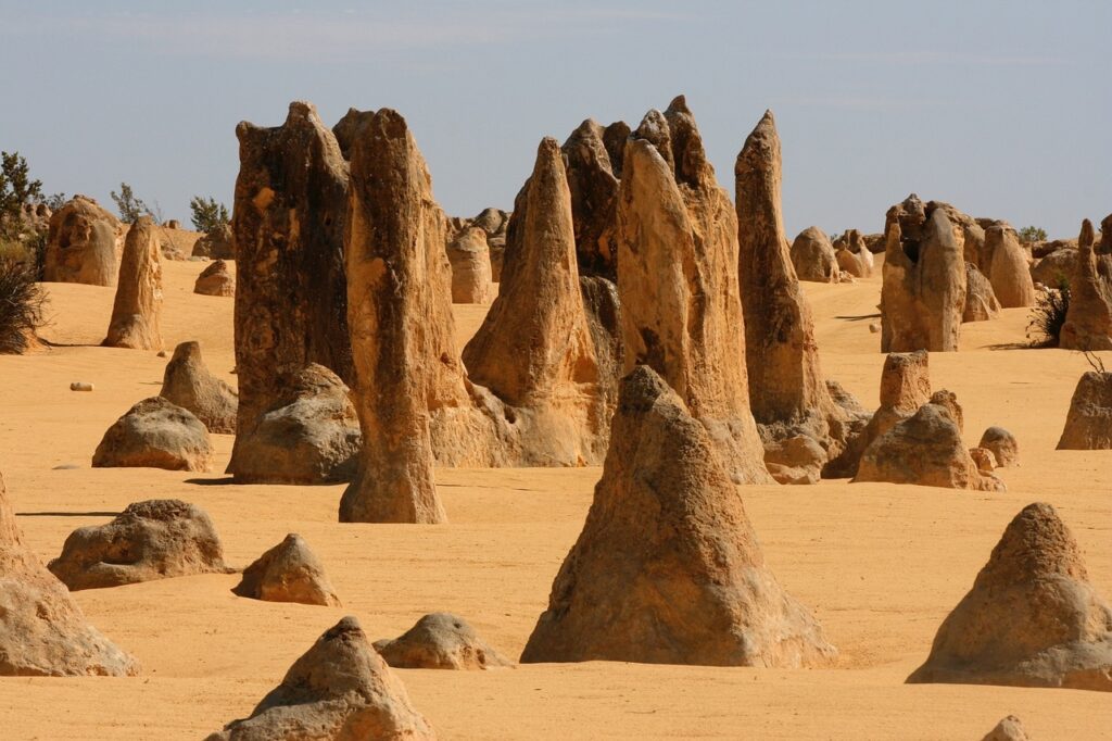 The unique landscape of Pinnacles Desert in WA [Western Australia]