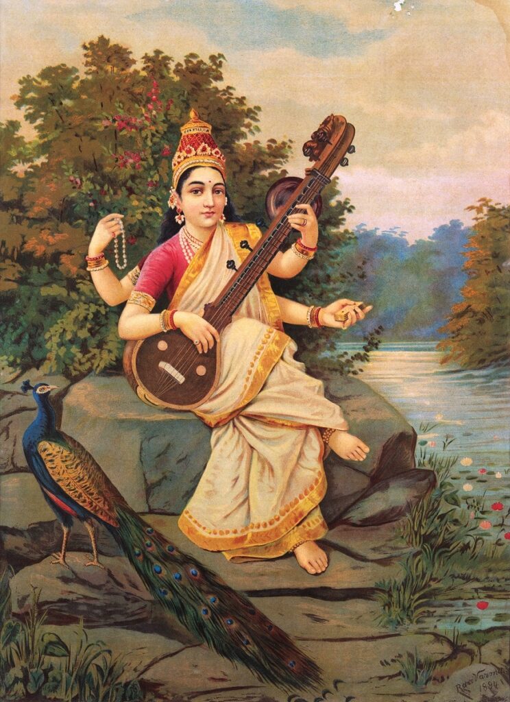 Goddess Sarawathi by Ravi Varma
