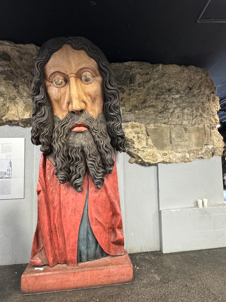 Saint Christophorus, the patron saint of Travelers, Bern Train Station.